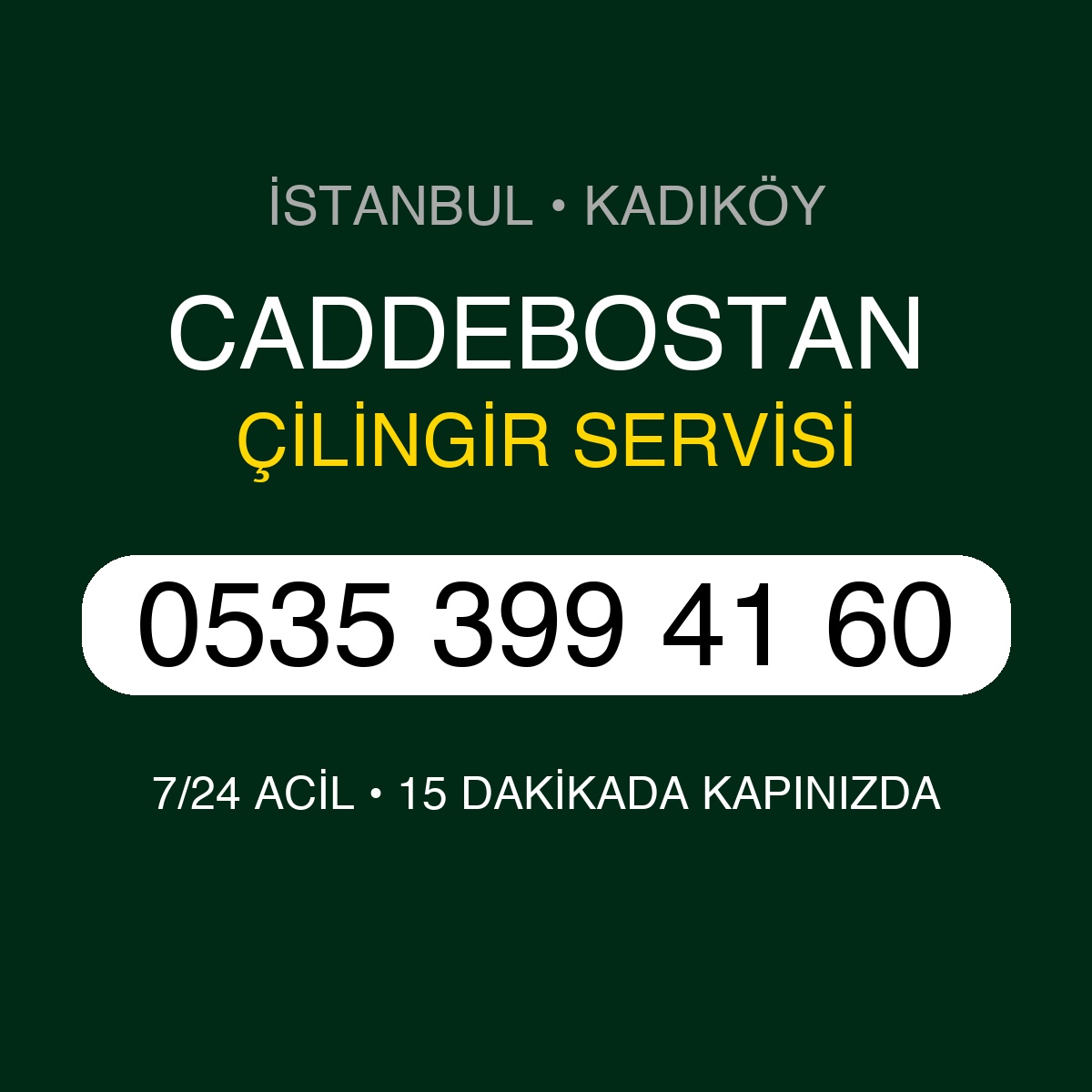 Kadıköy Caddebostan Çilingir 7/24 | 0535 399 41 60