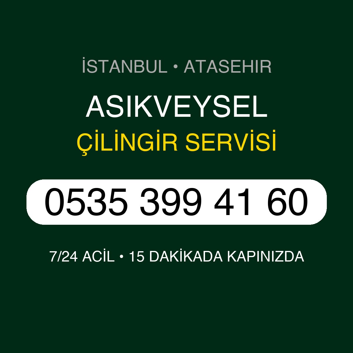 ASIKVEYSEL Çilingir 7/24 | 0535 399 41 60