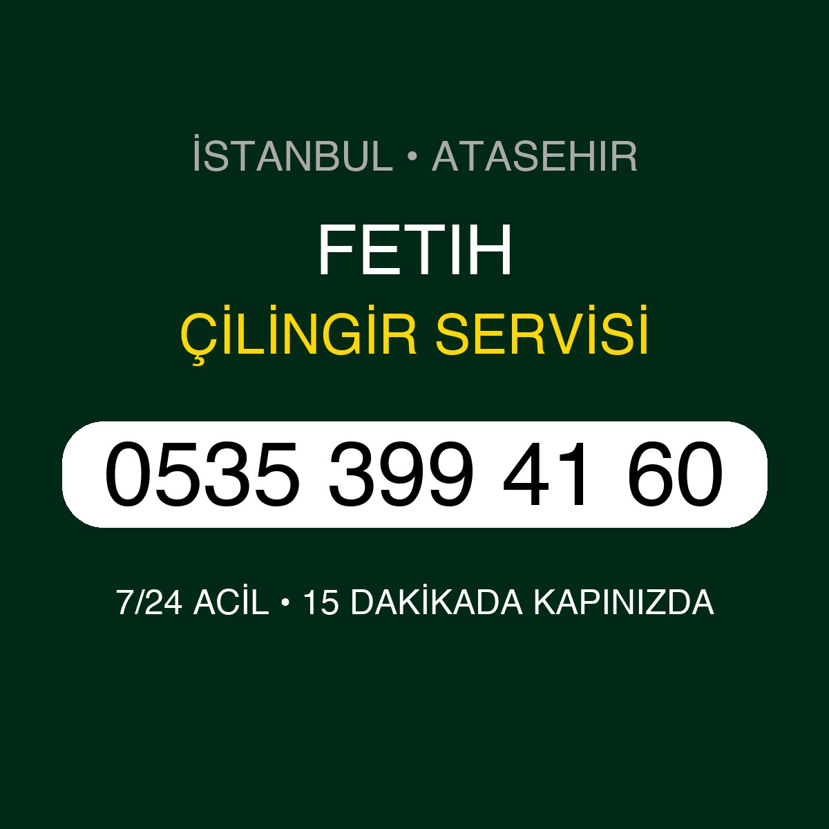 FETIH Çilingir 7/24 | 0535 399 41 60