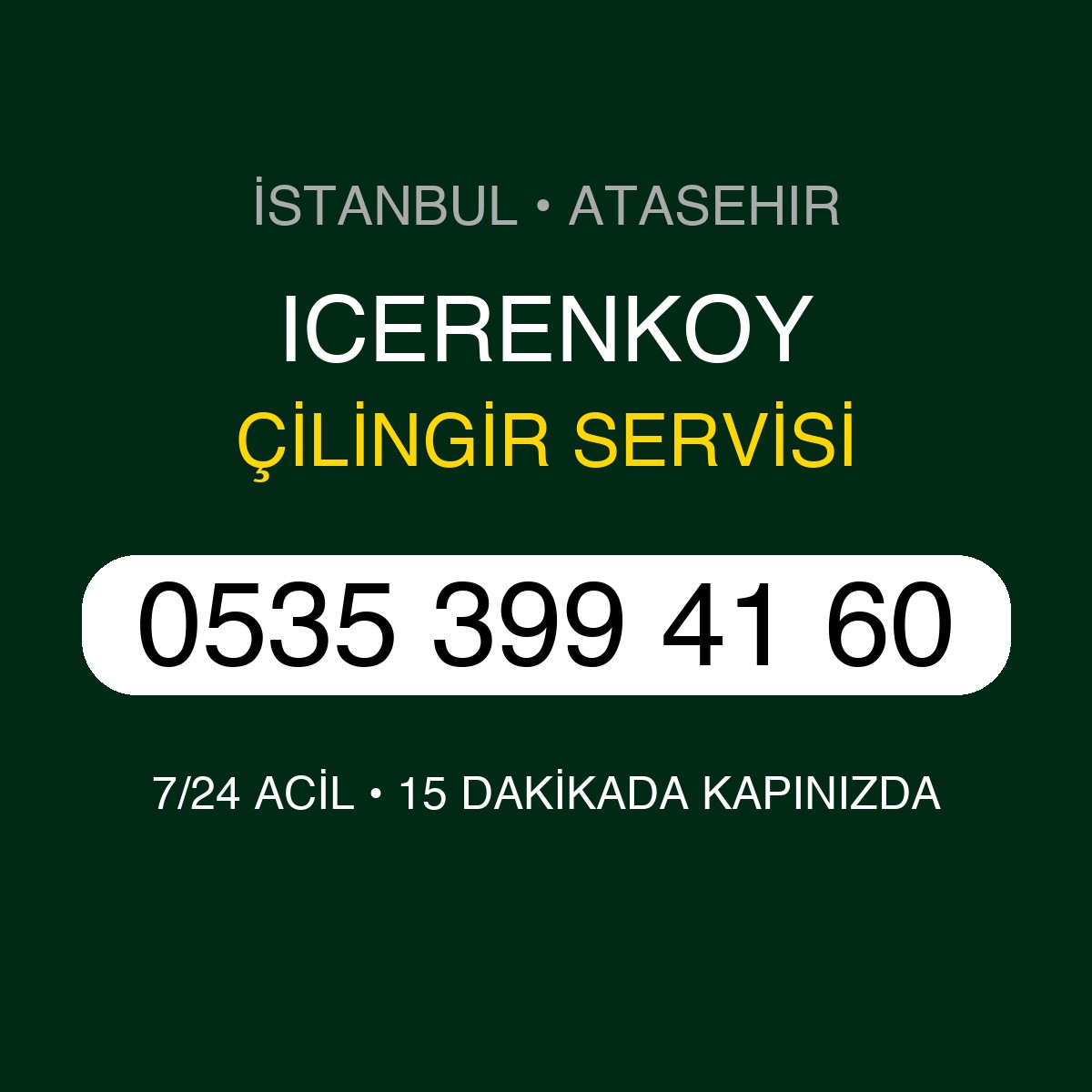 ICERENKOY Çilingir 7/24 | 0535 399 41 60