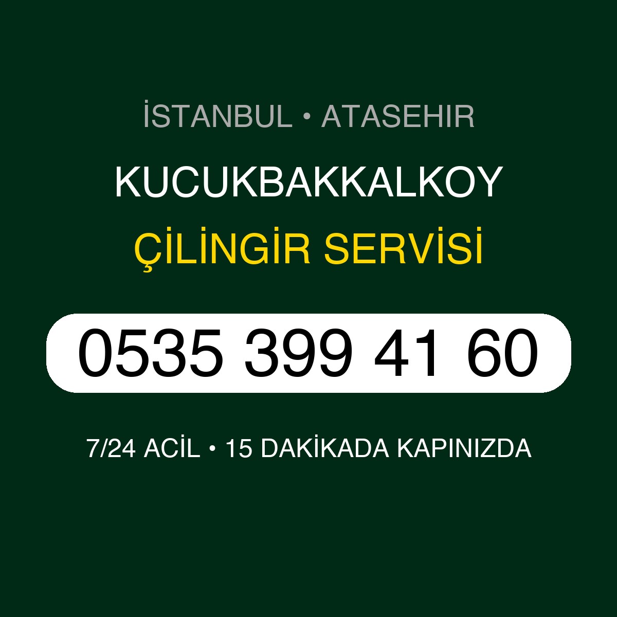 KUCUKBAKKALKOY Çilingir 7/24 | 0535 399 41 60