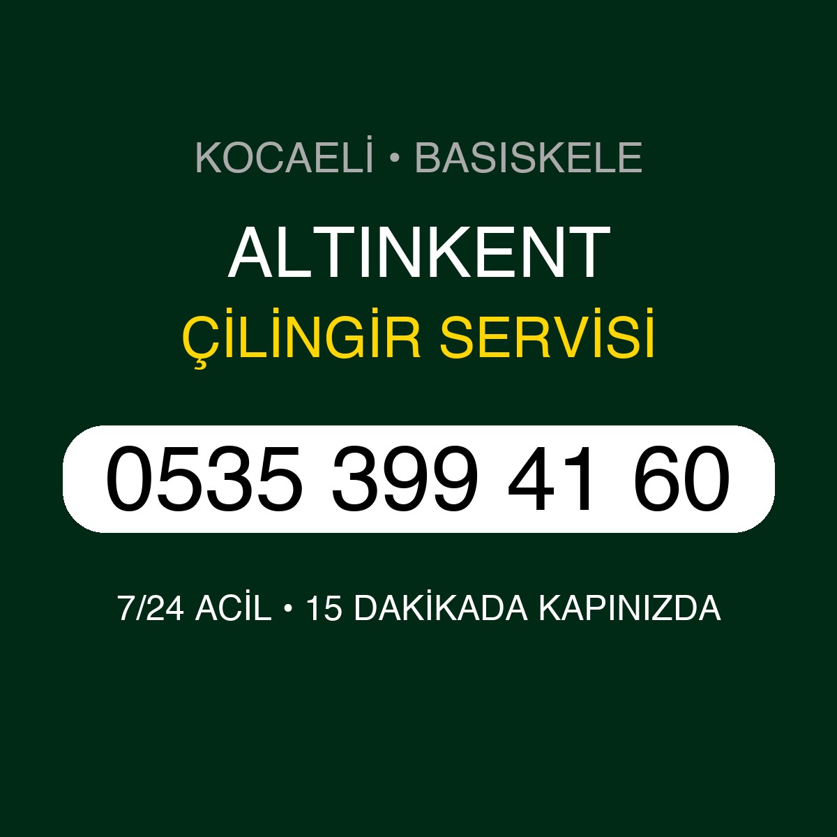 ALTINKENT Çilingir 7/24 | 0535 399 41 60