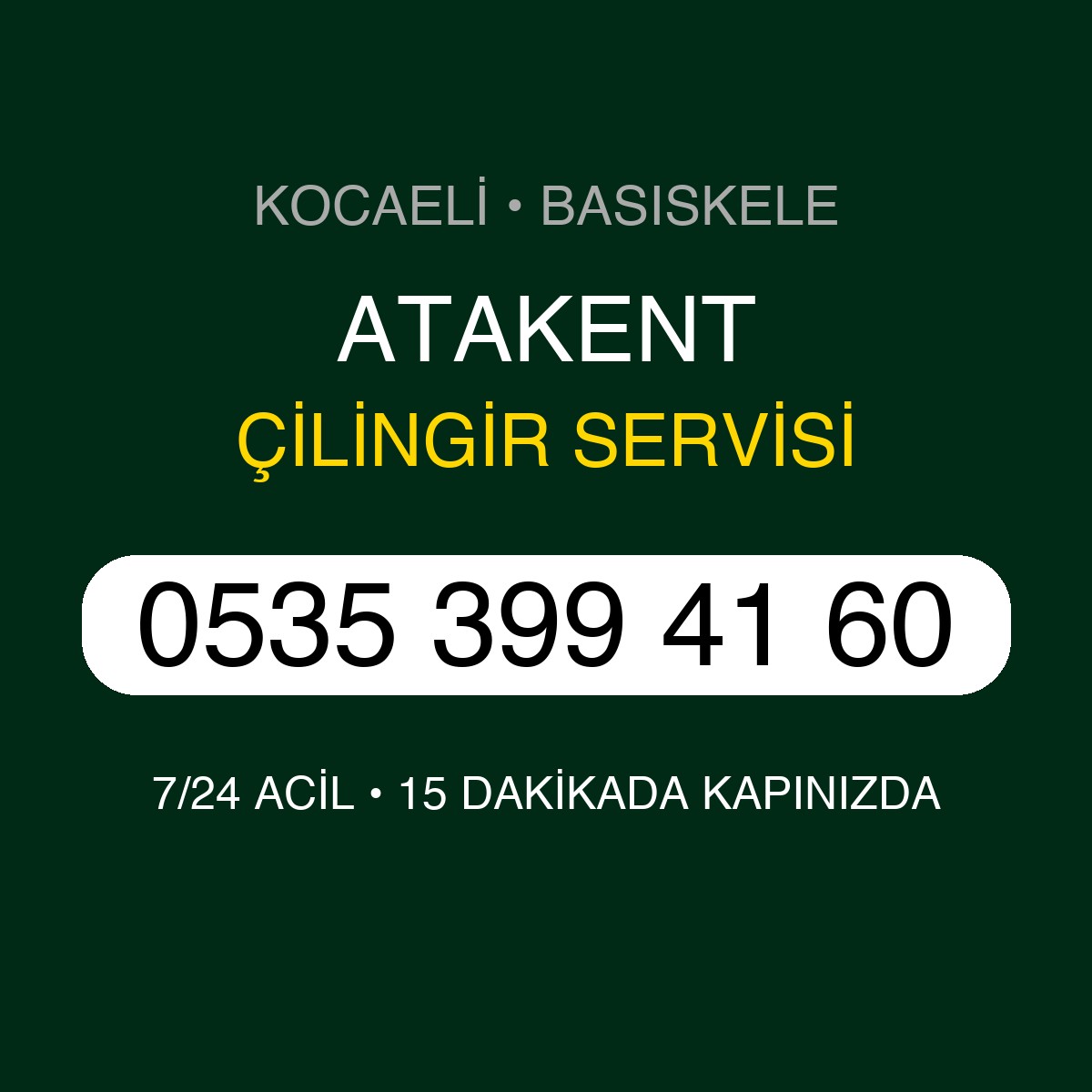 ATAKENT Çilingir 7/24 | 0535 399 41 60