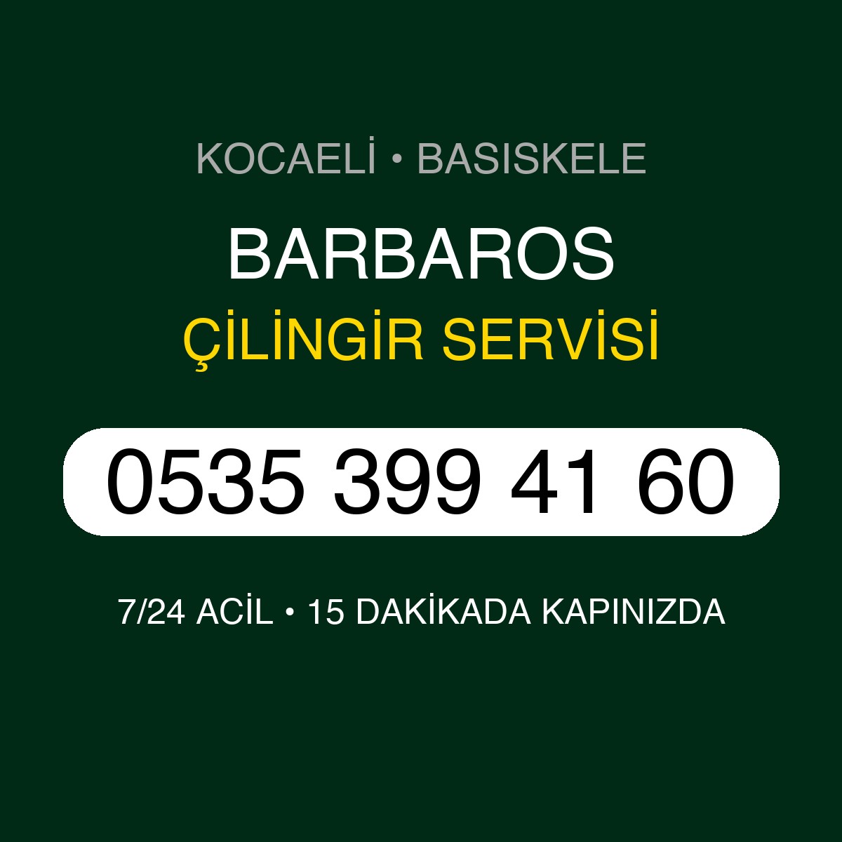 BARBAROS Çilingir 7/24 | 0535 399 41 60