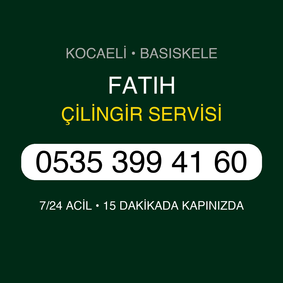 FATIH Çilingir 7/24 | 0535 399 41 60