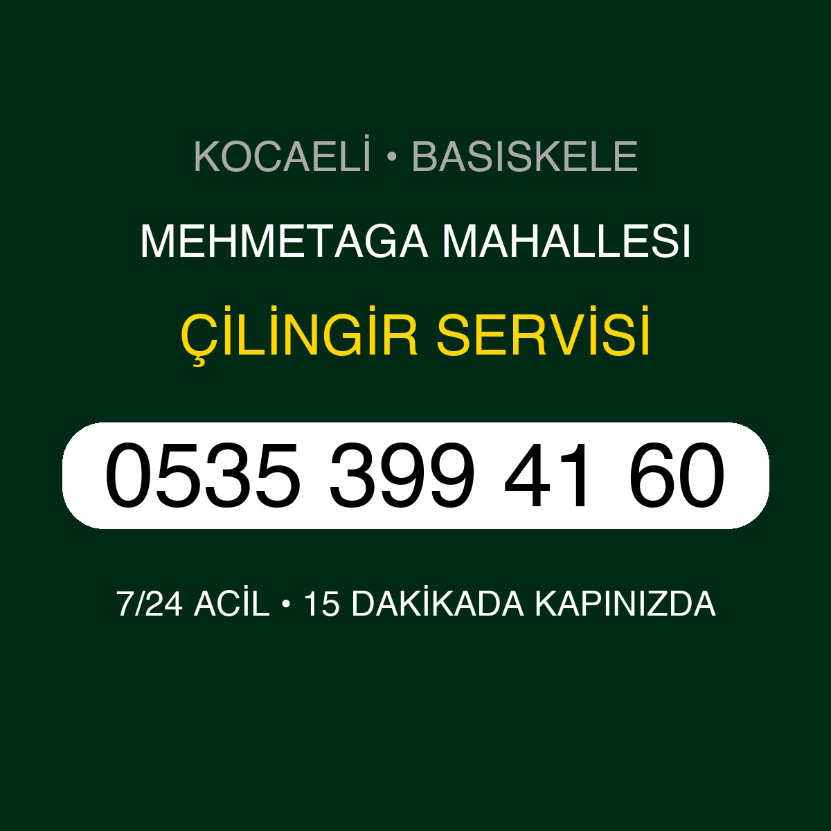 MEHMETAGA MAHALLESI Çilingir 7/24 | 0535 399 41 60