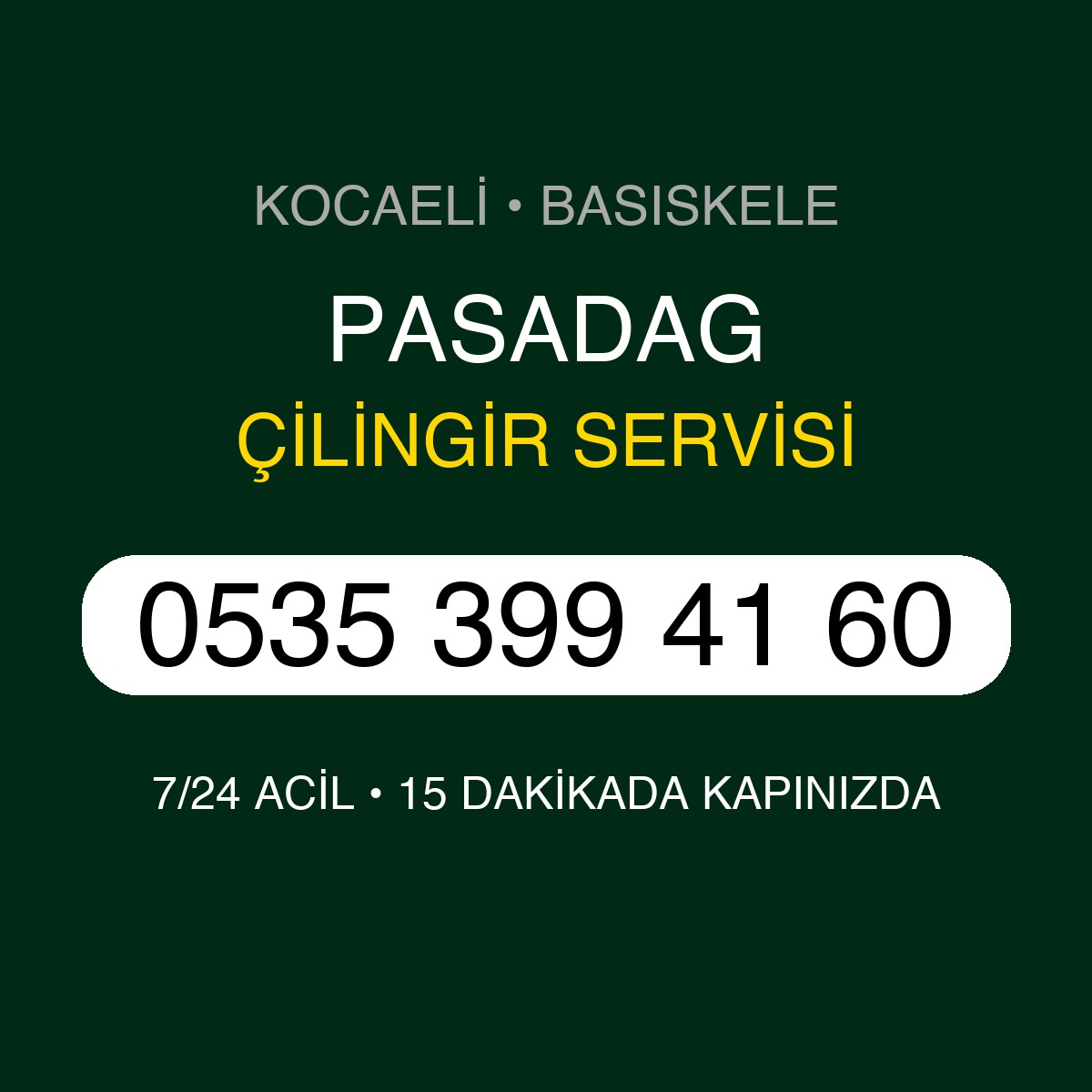 PASADAG Çilingir 7/24 | 0535 399 41 60