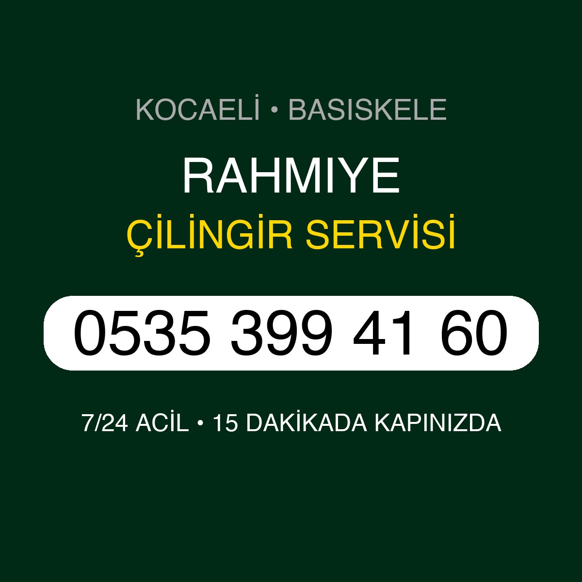 RAHMIYE Çilingir 7/24 | 0535 399 41 60