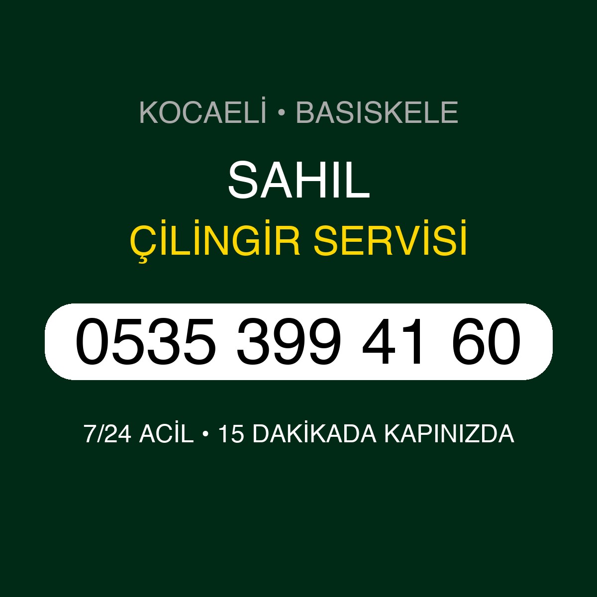 SAHIL Çilingir 7/24 | 0535 399 41 60