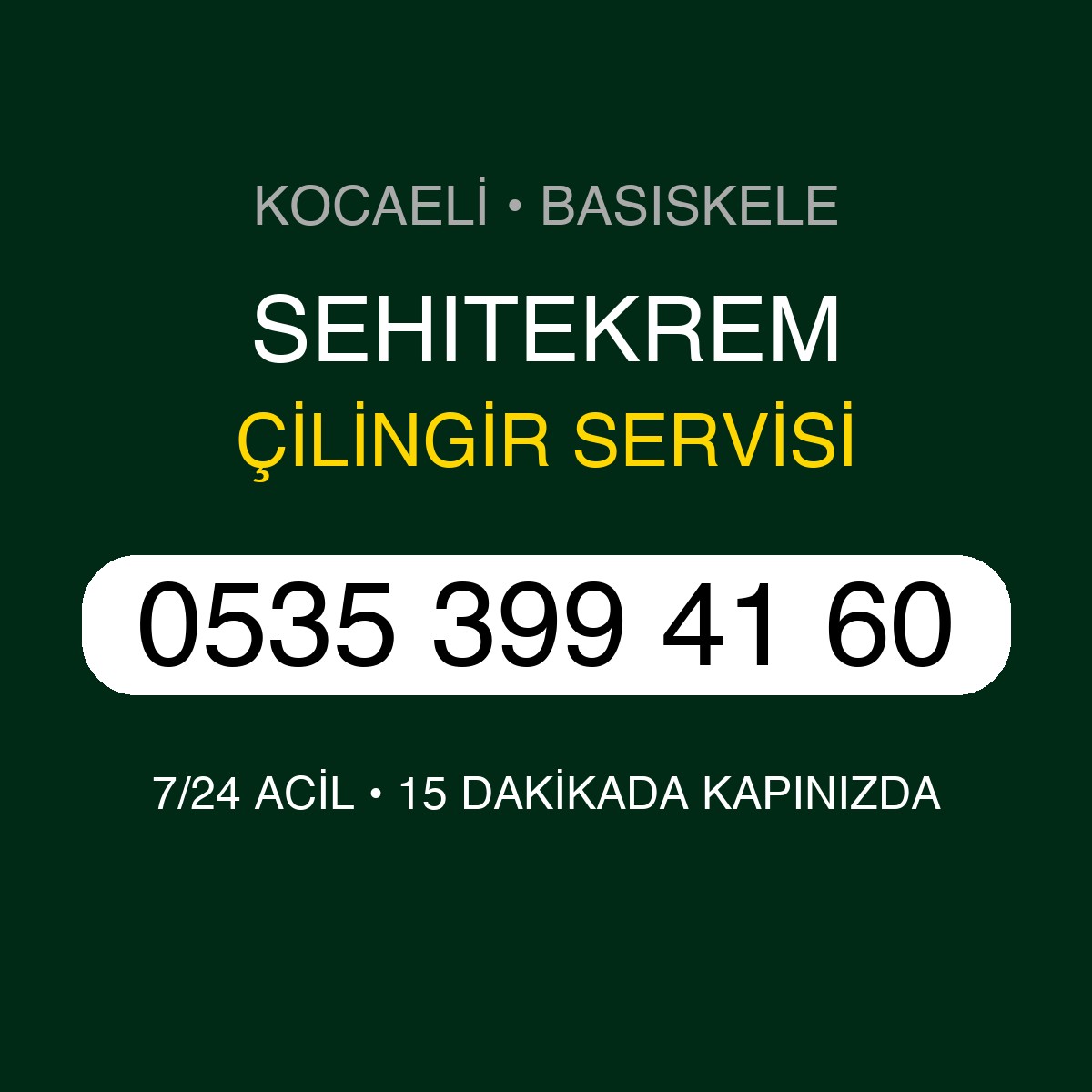 SEHITEKREM Çilingir 7/24 | 0535 399 41 60