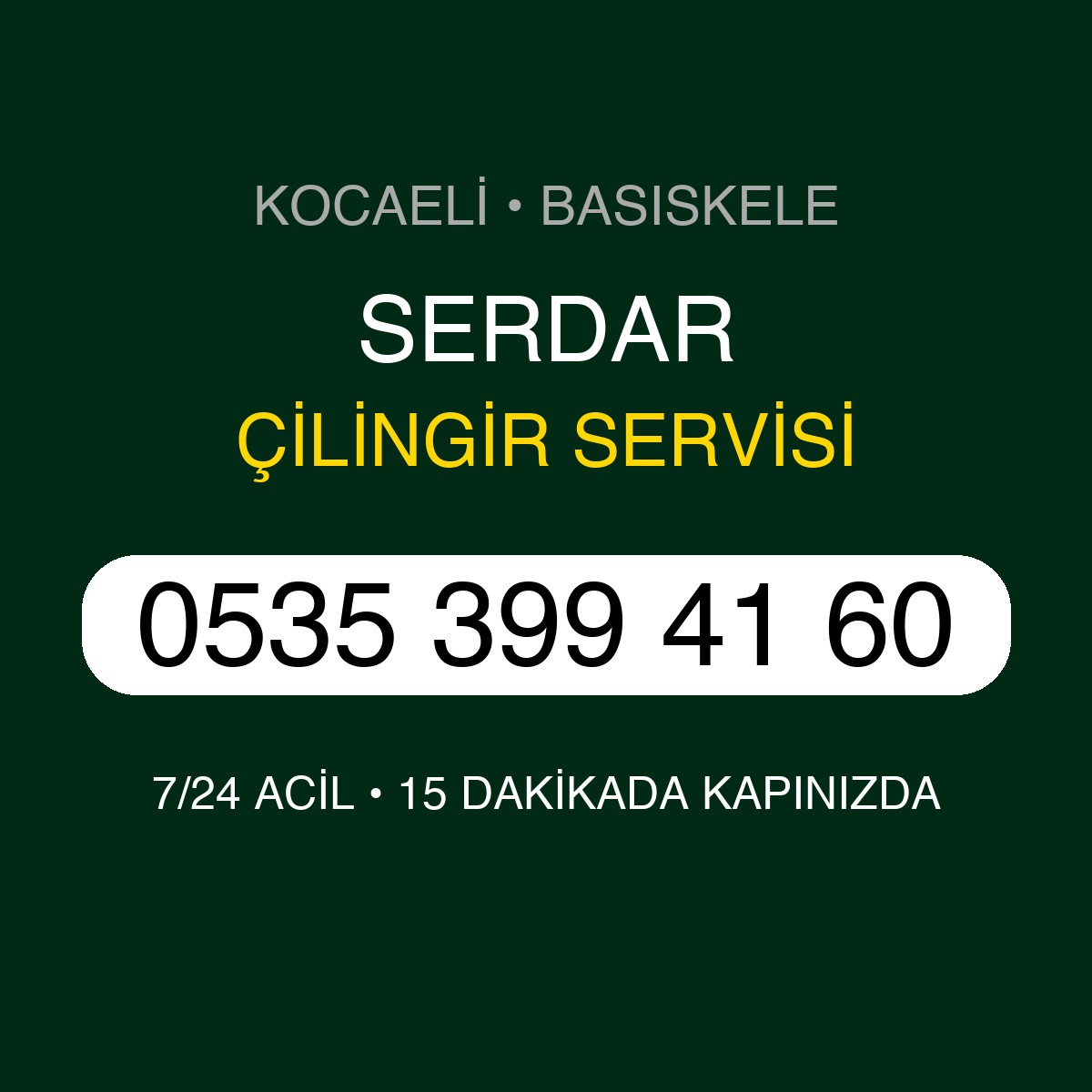 SERDAR Çilingir 7/24 | 0535 399 41 60