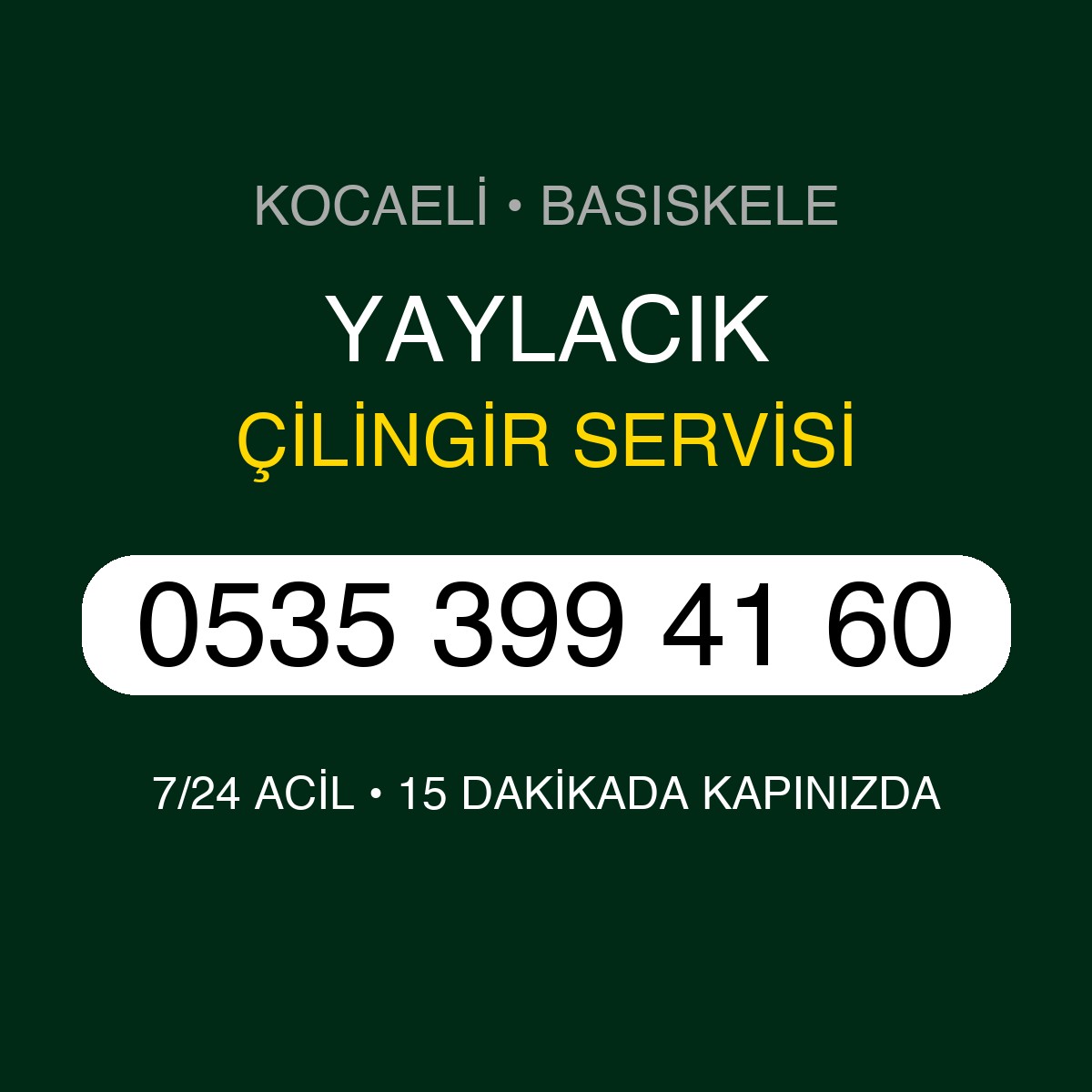YAYLACIK Çilingir 7/24 | 0535 399 41 60