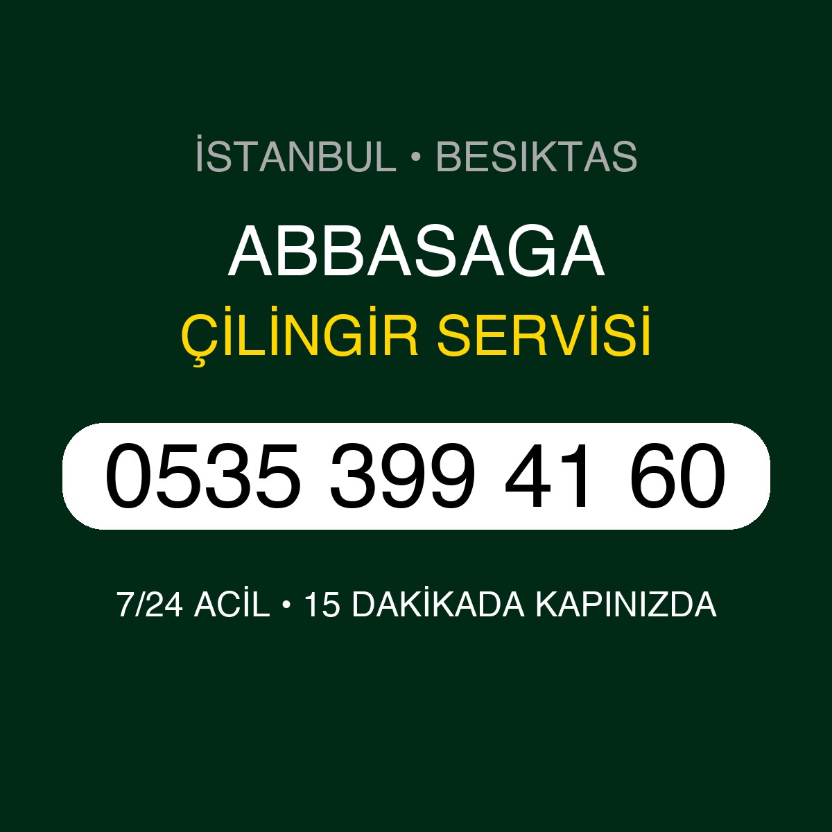 ABBASAGA Çilingir 7/24 | 0535 399 41 60