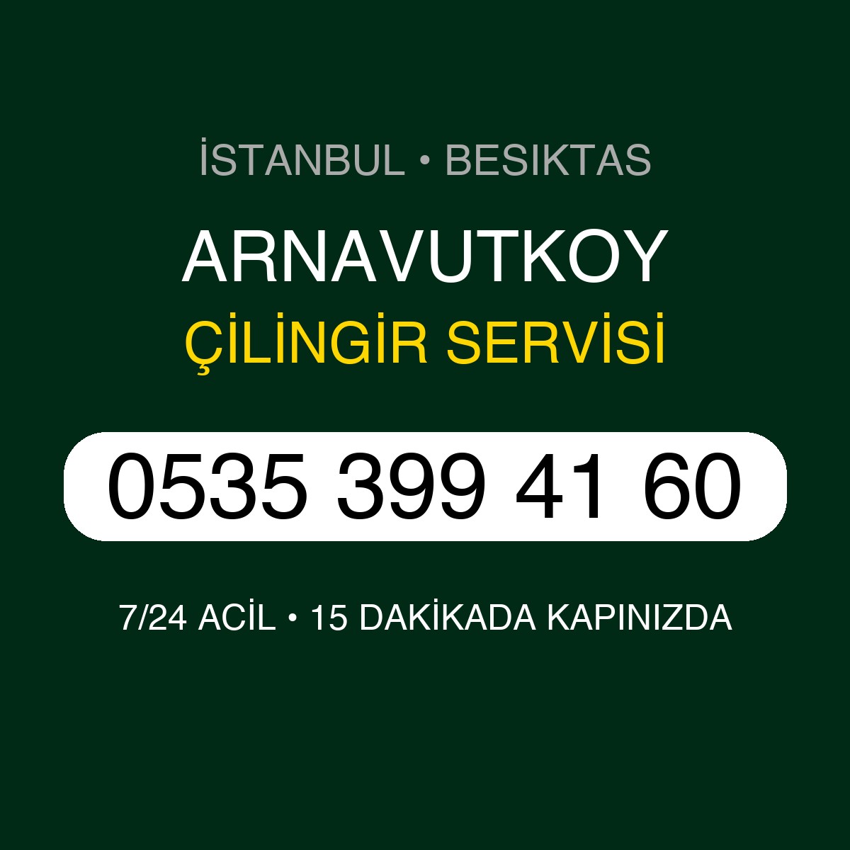 ARNAVUTKOY Çilingir 7/24 | 0535 399 41 60