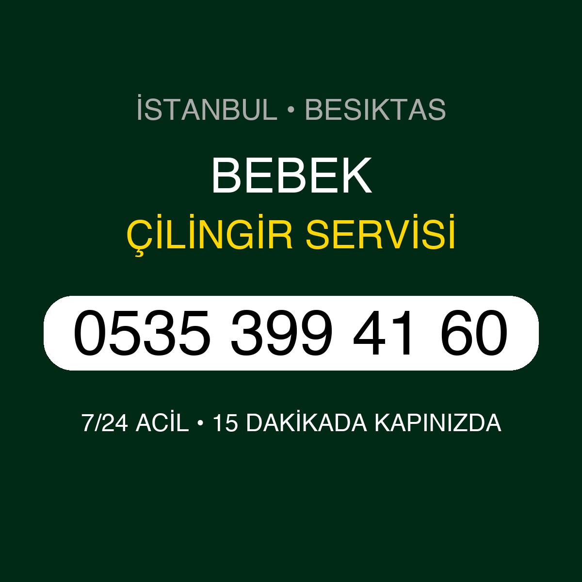 BEBEK Çilingir 7/24 | 0535 399 41 60