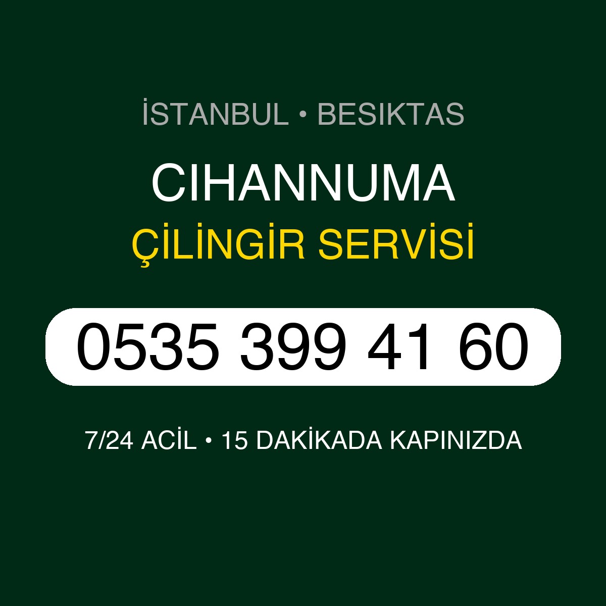 CIHANNUMA Çilingir 7/24 | 0535 399 41 60