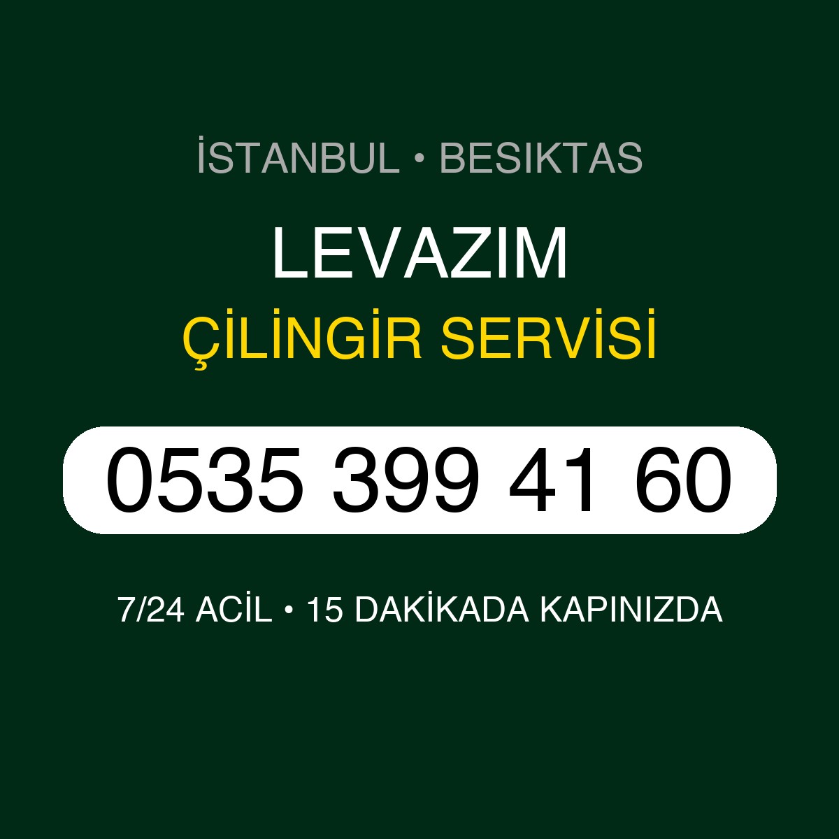 LEVAZIM Çilingir 7/24 | 0535 399 41 60