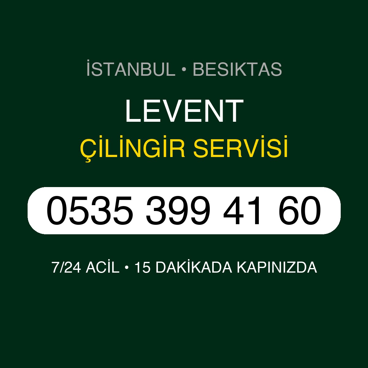LEVENT Çilingir 7/24 | 0535 399 41 60