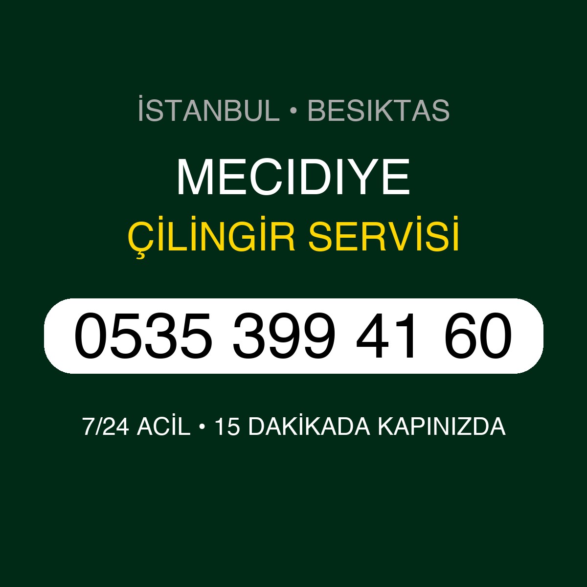 MECIDIYE Çilingir 7/24 | 0535 399 41 60