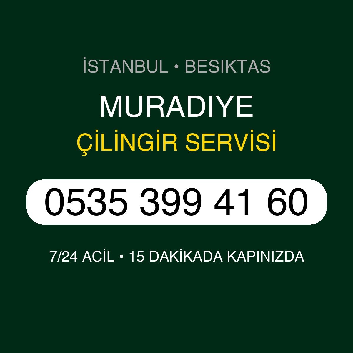MURADIYE Çilingir 7/24 | 0535 399 41 60