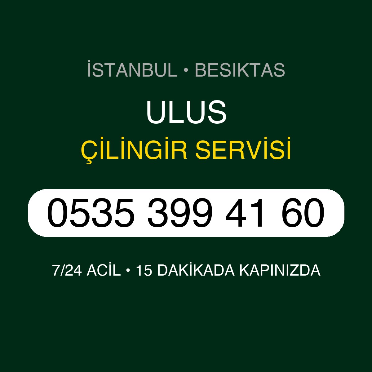 ULUS Çilingir 7/24 | 0535 399 41 60