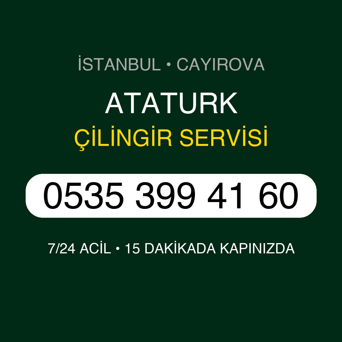 ATATURK Çilingir 7/24 | 0535 399 41 60