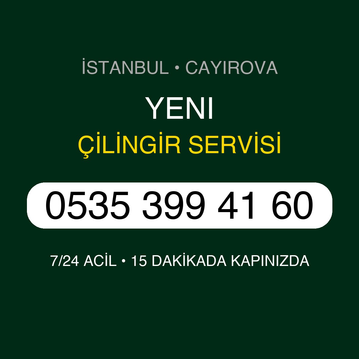 YENI Çilingir 7/24 | 0535 399 41 60