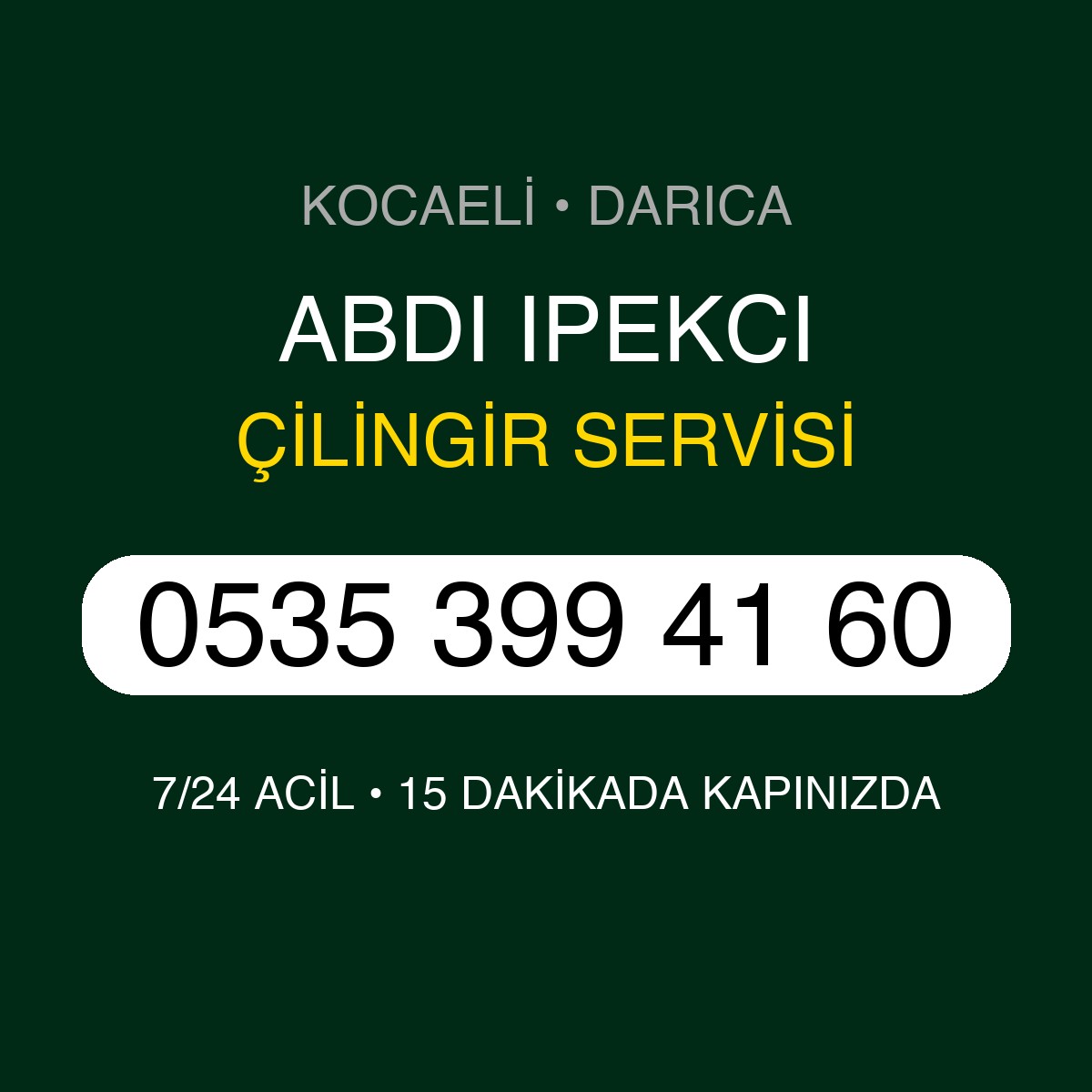 ABDI IPEKCI Çilingir 7/24 | 0535 399 41 60