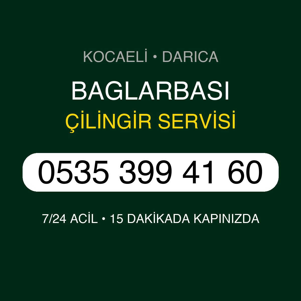 BAGLARBASI Çilingir 7/24 | 0535 399 41 60