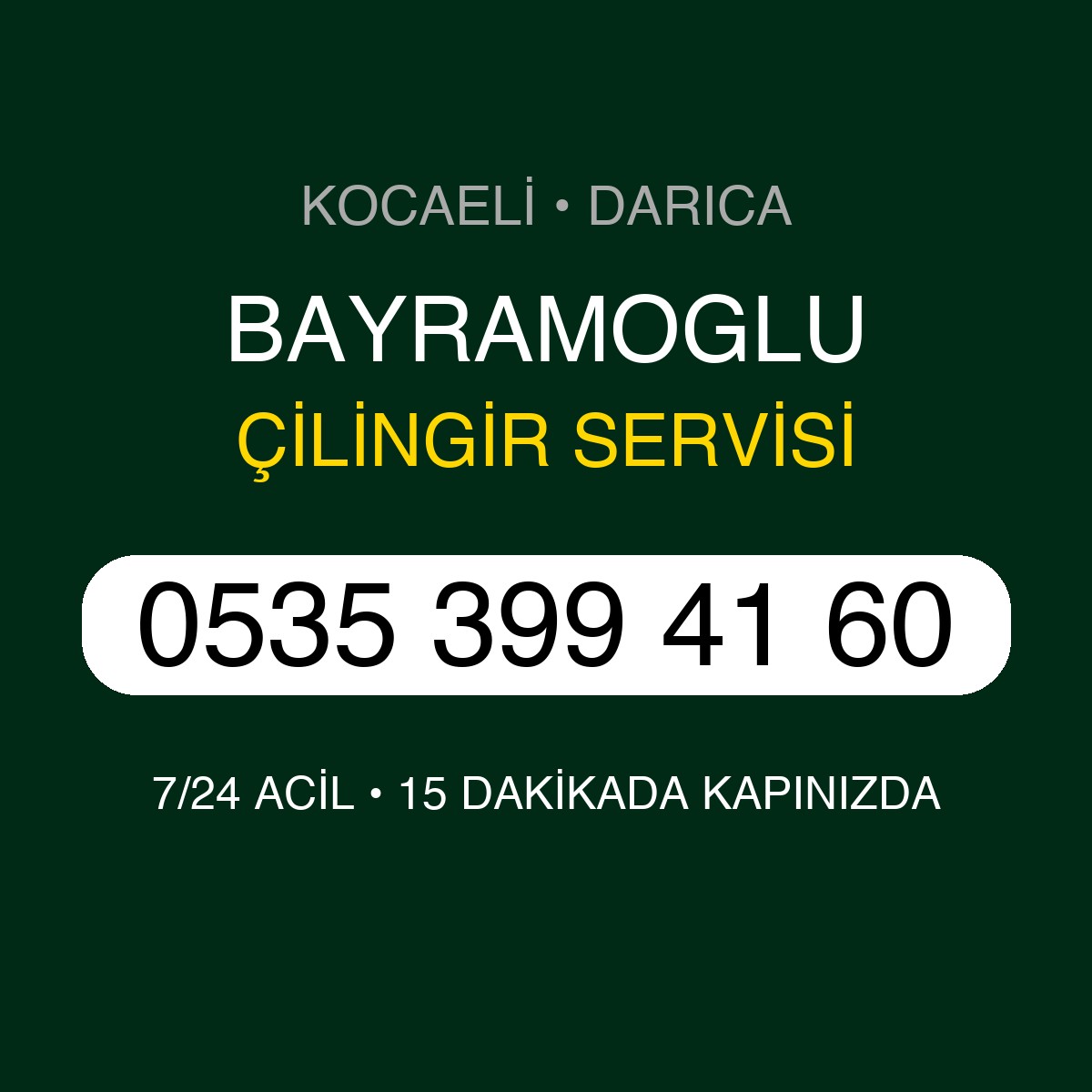 BAYRAMOGLU Çilingir 7/24 | 0535 399 41 60