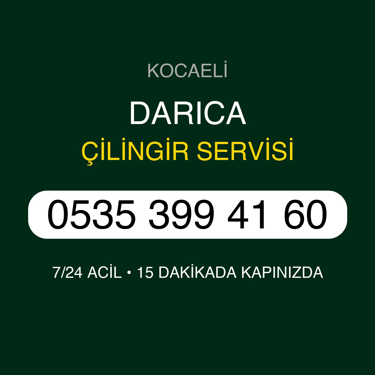 DARICA Çilingir 7/24 | 0535 399 41 60