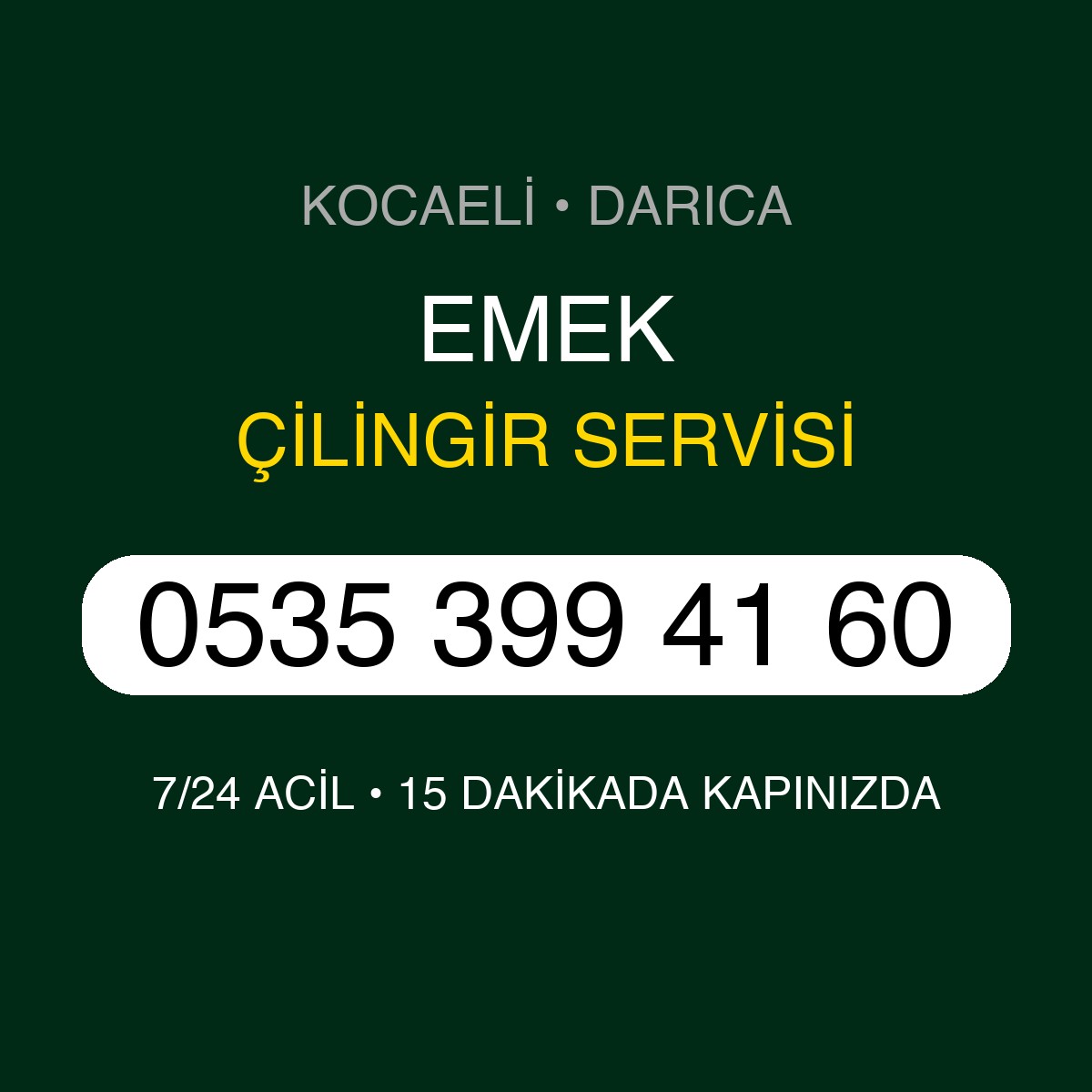 EMEK Çilingir 7/24 | 0535 399 41 60