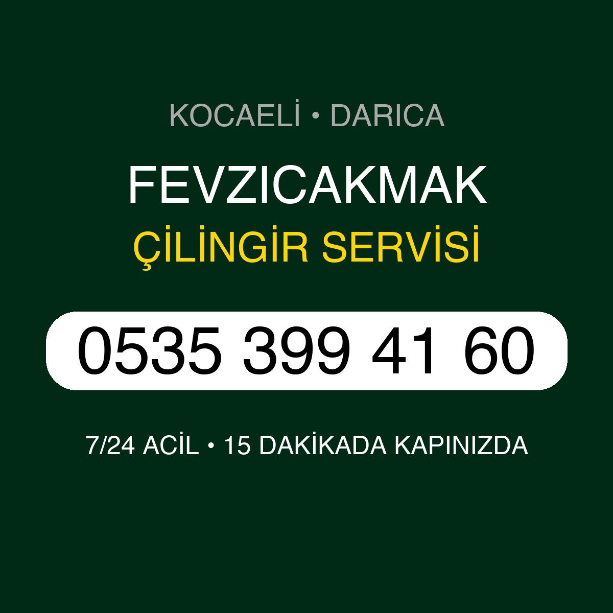 FEVZICAKMAK Çilingir 7/24 | 0535 399 41 60