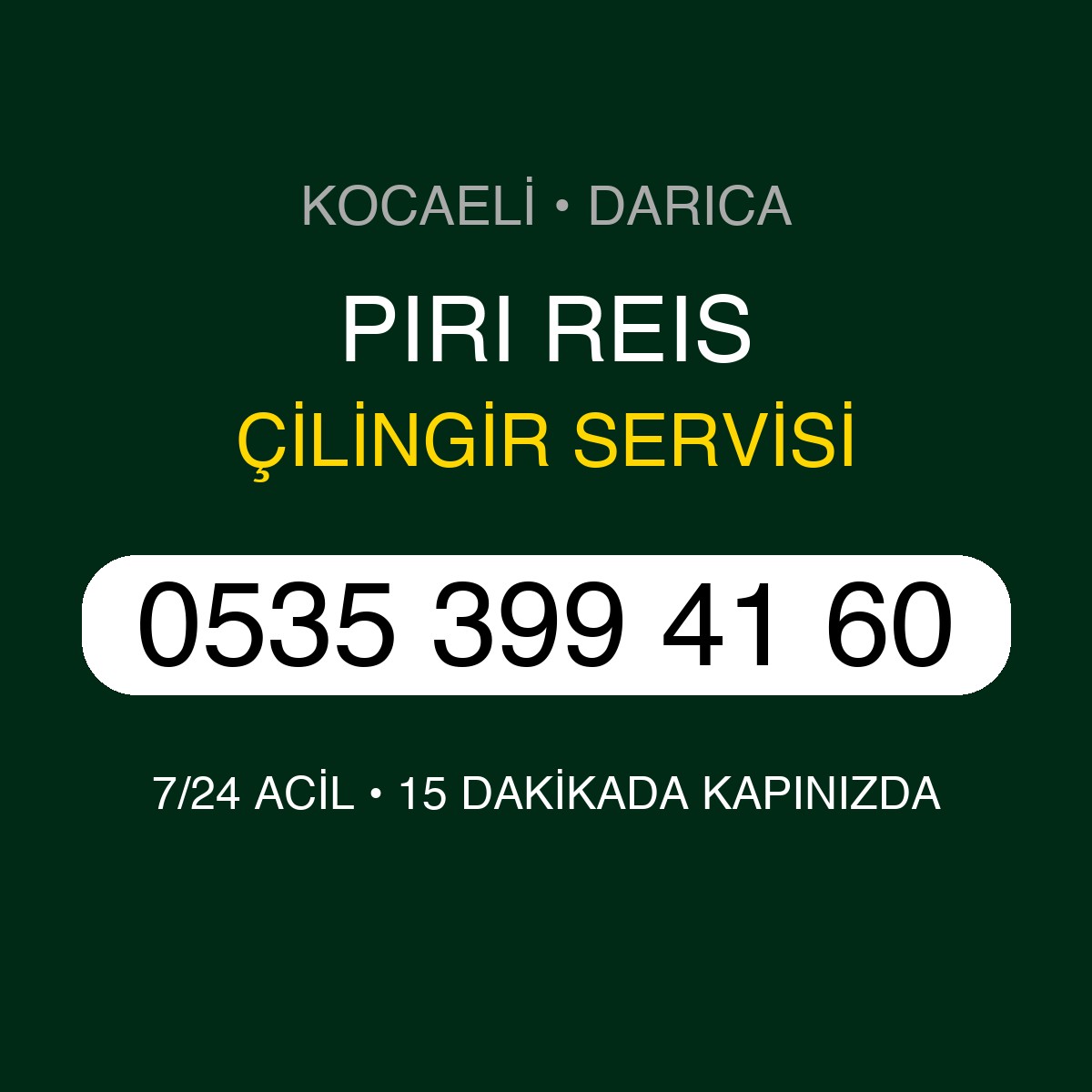 PIRI REIS Çilingir 7/24 | 0535 399 41 60