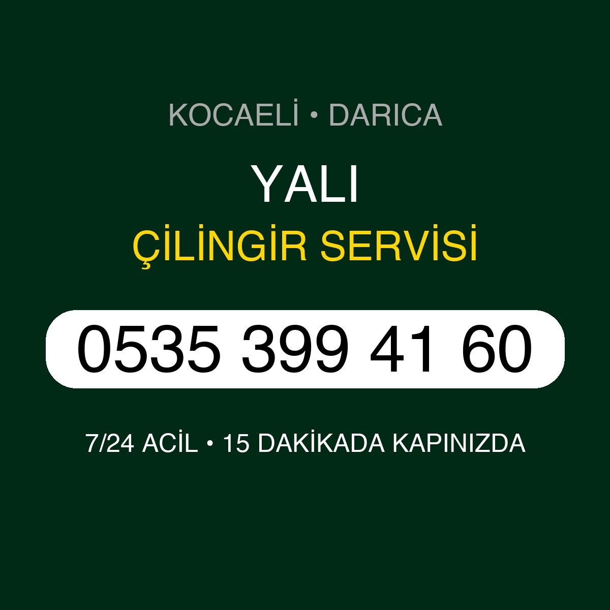 YALI Çilingir 7/24 | 0535 399 41 60