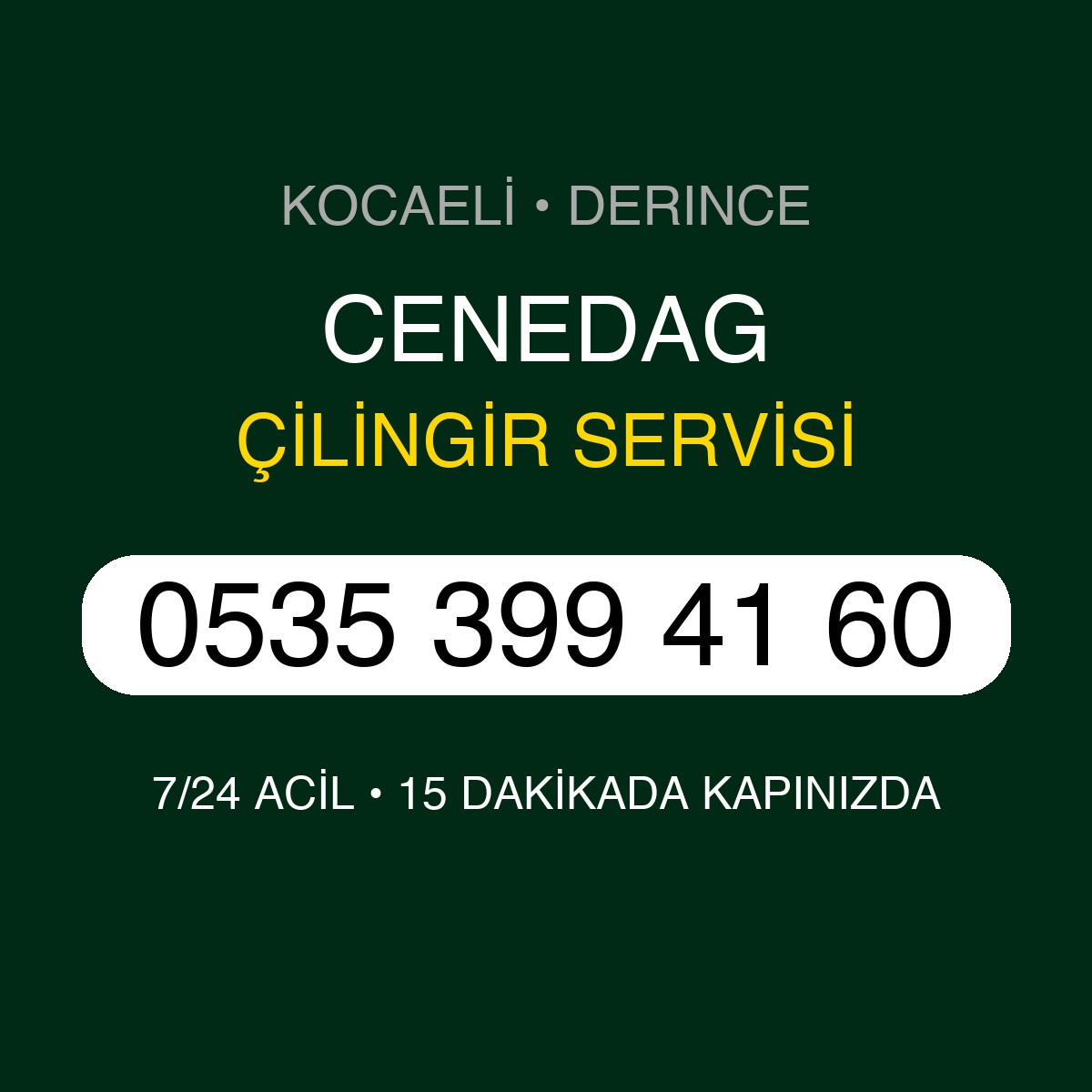 CENEDAG Çilingir 7/24 | 0535 399 41 60