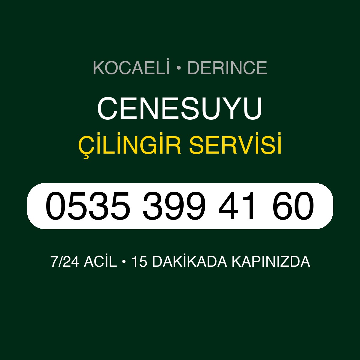 CENESUYU Çilingir 7/24 | 0535 399 41 60