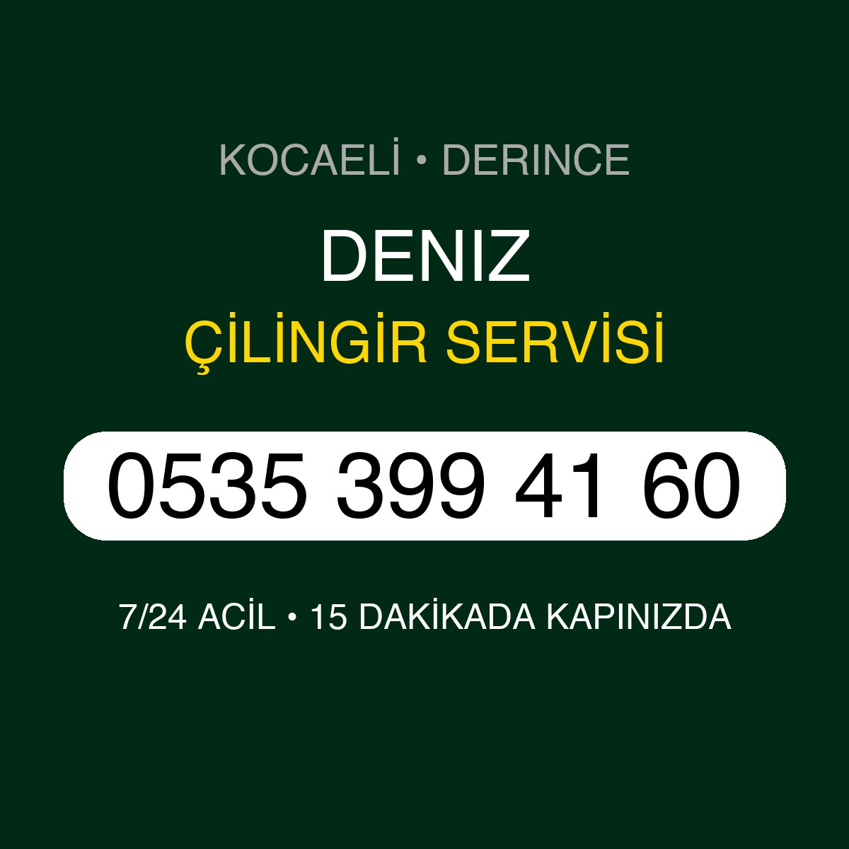 DENIZ Çilingir 7/24 | 0535 399 41 60