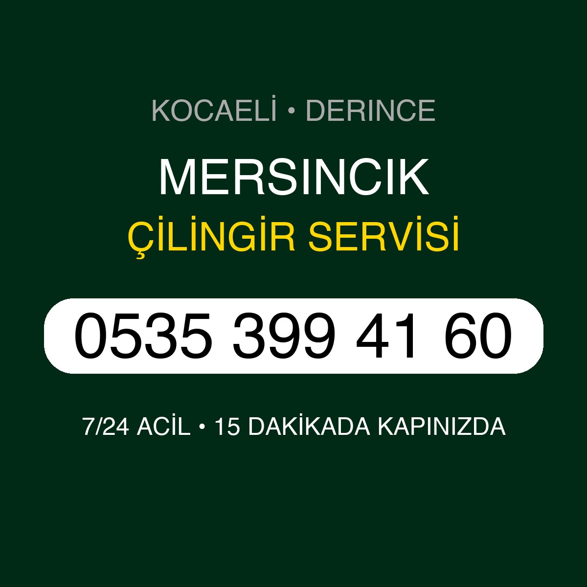 MERSINCIK Çilingir 7/24 | 0535 399 41 60
