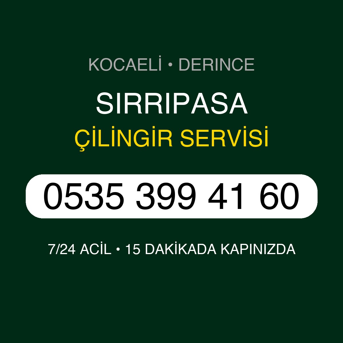 SIRRIPASA Çilingir 7/24 | 0535 399 41 60