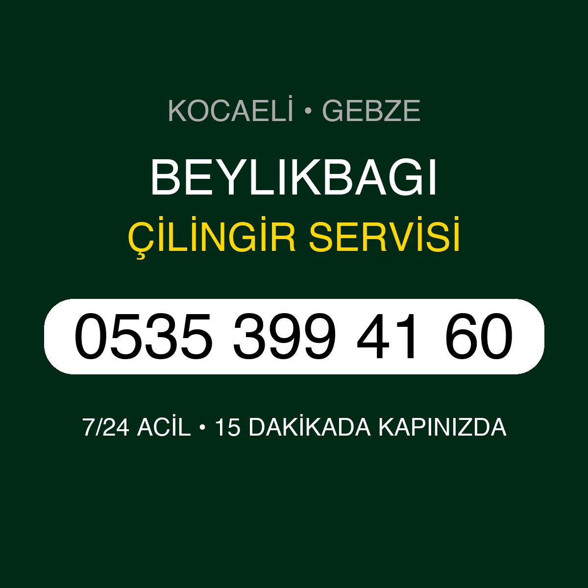 BEYLIKBAGI Çilingir 7/24 | 0535 399 41 60