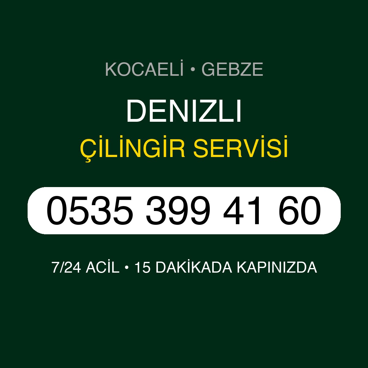 DENIZLI Çilingir 7/24 | 0535 399 41 60
