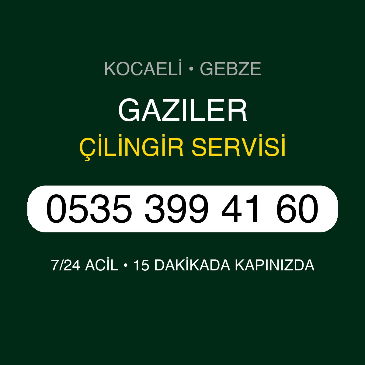 GAZILER Çilingir 7/24 | 0535 399 41 60