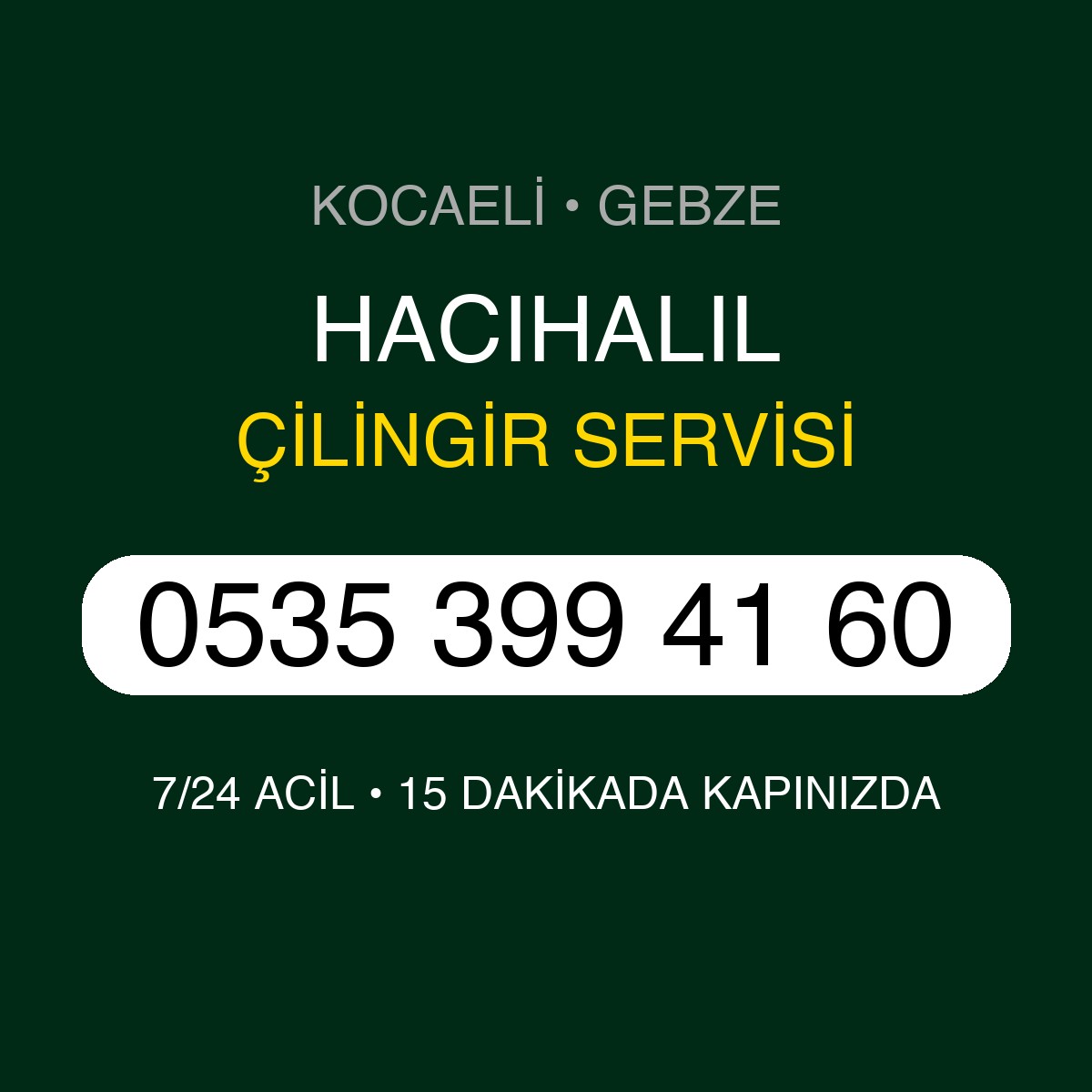 HACIHALIL Çilingir 7/24 | 0535 399 41 60