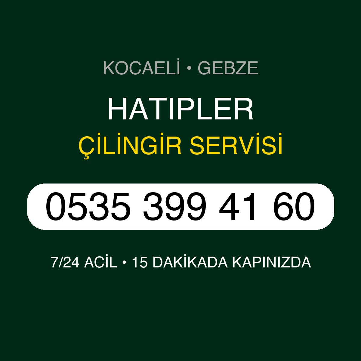 HATIPLER Çilingir 7/24 | 0535 399 41 60