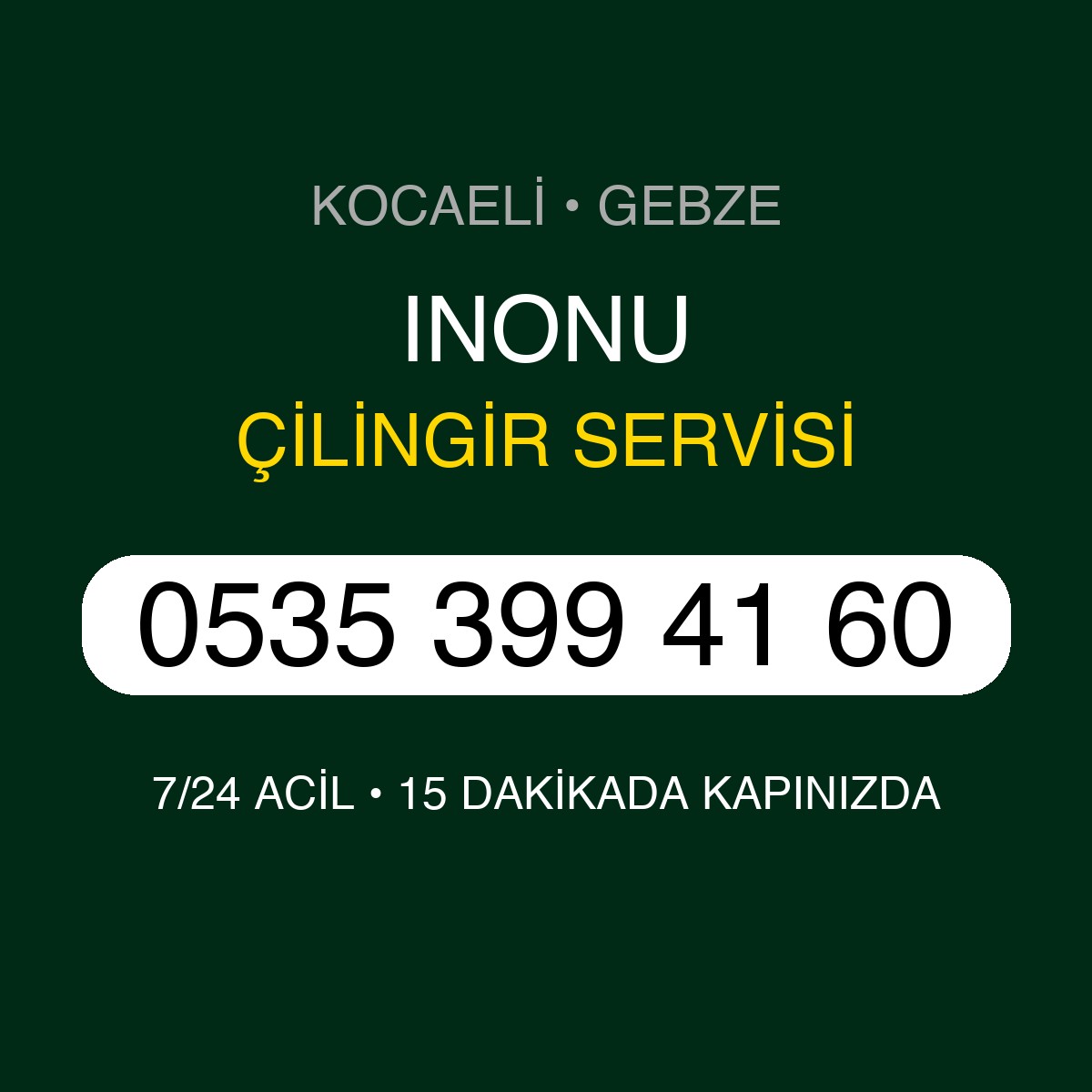 INONU Çilingir 7/24 | 0535 399 41 60