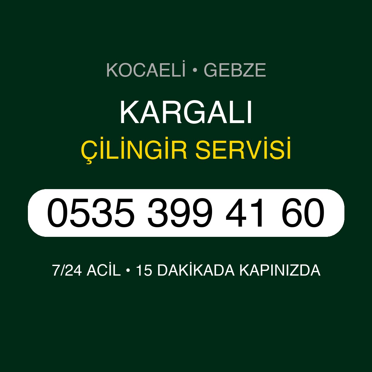 KARGALI Çilingir 7/24 | 0535 399 41 60