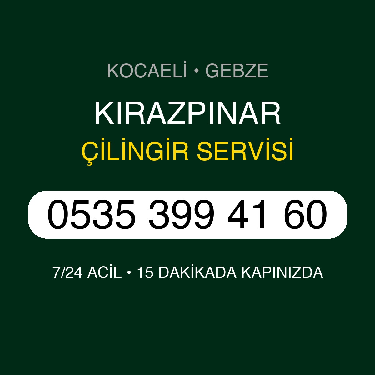 KIRAZPINAR Çilingir 7/24 | 0535 399 41 60