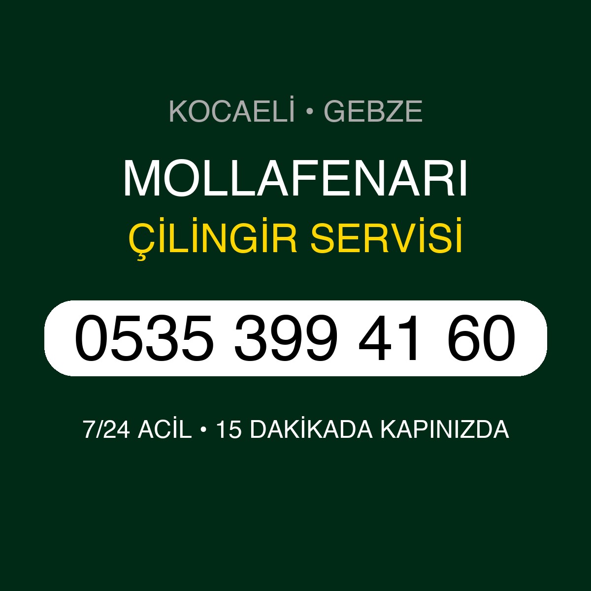 MOLLAFENARI Çilingir 7/24 | 0535 399 41 60