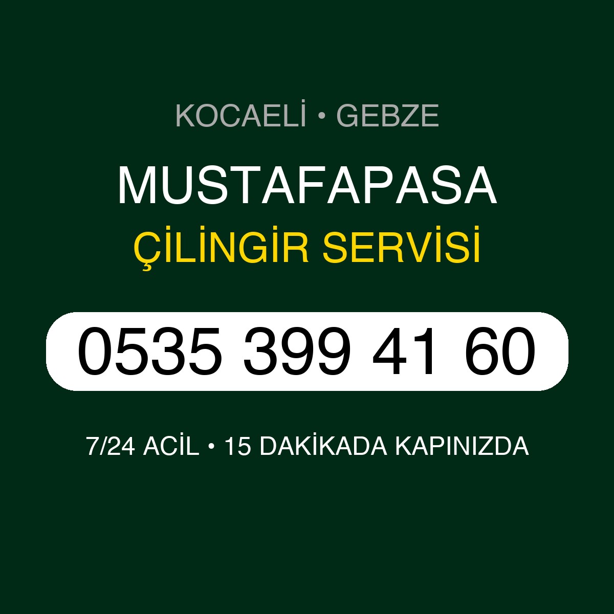 MUSTAFAPASA Çilingir 7/24 | 0535 399 41 60
